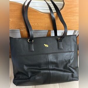 Emma Fox--Park Avenue Black Leather Tote